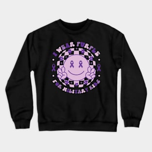 I Wear Purple For Military Kids Crewneck Sweatshirt